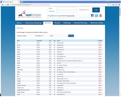 results screenshot