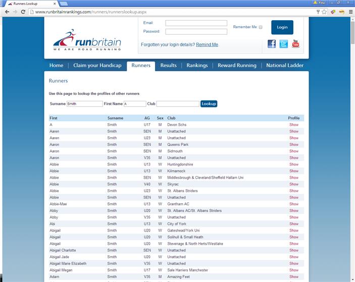 results screenshot